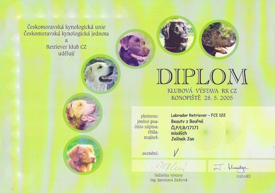 Diplom KVR RK CZ - Konopiště 28.5.05