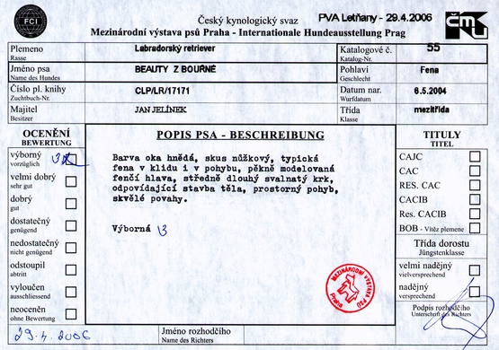 Posudkový list MVP - Praha 29.4.06